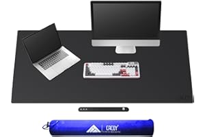 Cacoy 130x60 cm Sottomano da scrivania in pelle PU, Tappetino per mouse per Ufficio e Casa, Grande Tappetino per Scrivania da Gioco, Nero