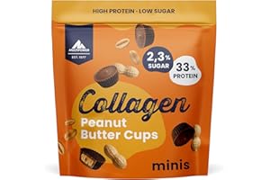 ‎MULTIPOWER Multipower Collagen Peanut Butter Cups (70 g) – High Protein Süßigkeiten mit 10% Kollagen & 33% Protein, Low Carb & zuckerarm