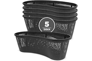 blizz-z Pflanzkorb nierenförmig 19 x 45 cm x 15 cm (5 Stück) | Teichkorb, Wasserpflanzkorb, Teichbepflanzung, Gewächshaus, wetterfester Kunststoff