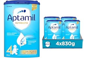 APTAMIL Nutribiotik 4 - Latte di Crescita in Polvere per Bambini dai 24 mesi - Formato Convenienza da 3320 grammi (4 confezioni da 830g)