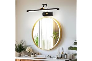 TYhogar LED Wall Sconce Black Rotatable 4000K Interior Bathroom Wall Light 8w 43CM Modern Picture Lights Reading Painting Makeup Light 270°Adjustable Wall Lamp