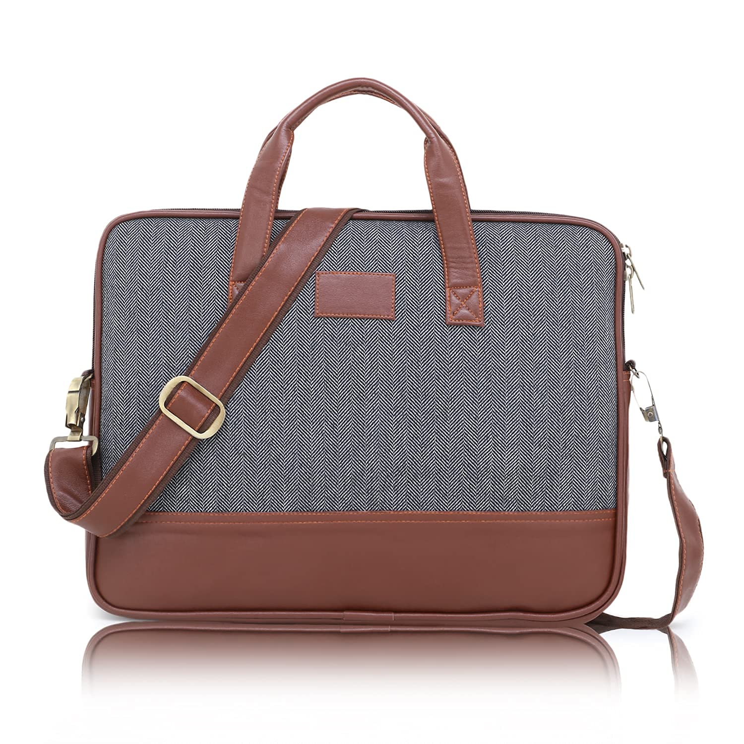 WORLD SPEED 15.6-inch Laptop Computer Briefcase,Water Resistant, Business Bag with Waterproof Zipper,Shoulder Bag Artificial Leather Handbag,Compatible with laptop MacBook Notebook,for Men/Women