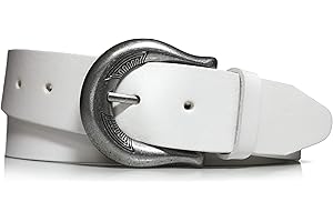 almela - Cinturón mujer - Piel legítima - 4 cm de ancho - Casual informal - 40mm - Correa cuero - Hebilla plata antigua antialérgica - Cinto - Women leather belt
