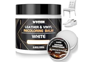 WYCOON Kit Riparazione Pelle Bianco - Tintura Liquida, Vernice, Crema Colorante e 100ml di Crema di Manutenzione per Divani, Mobili, Sedili Auto | Ripristina e Protegge Cuoio Graffiato e Sbiadito
