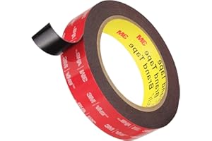 Emitever Double Sided Tape Heavy Duty, Double Sided Sticky Tape Mounting Tape, 16.5 Ft x 0.94 Inch Waterproof Foam Tape, Adhesive Tape for LED Strip Lights, Car Decor