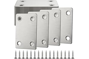 AKOLAFE 40PCS Mending Plates 60x38 mm Small Metal Plate with Hole Mount Flat Metal Brackets for Braces Stainless Steel Straight Bracket for Wood Connector Fastener for Furniture Shelf Join Fix Support