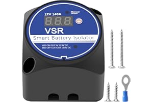 CosyCaya 12V 140A Voltage Sensitive Relay Battery Isolator Automatic Charging Relay Digital Display VSR for Car RV Yacht Smart Battery Isolator Charge