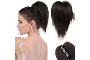 BRIKABIA Haarteil Dutt Haarteil Blond Haaren Hochsteckfrisuren Haarverlängerung Messy Bun (Schwarz Braun)