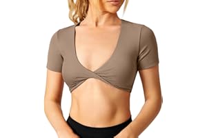 ZAAYO Sportowa koszulka damska z krótkim rękawem z krótkim rękawem, wysoka rozciągliwość, do fitnessu