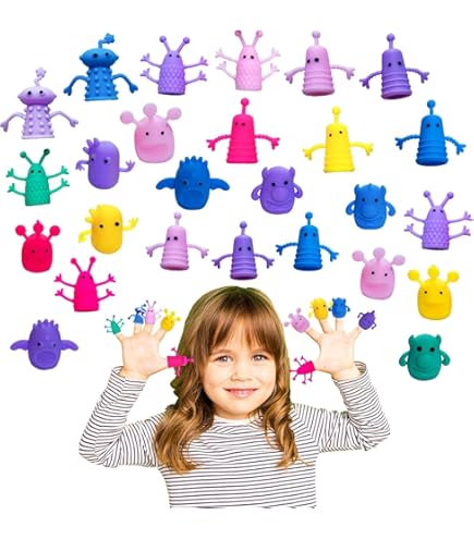 20 Marionnettes à Doigts Monstres - Pour Jeu D'Imitation, Interaction Parent-Enfant | Petites Figurines Douces