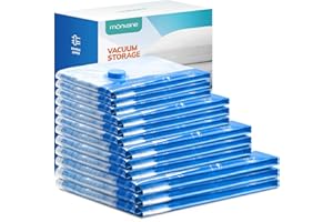MONVANE Bolsas de Vacío 12 Unidades (3 x 60 x 80 cm + 3 x 50 x 70 cm + 3 x 40 x 60 cm + 3 x 30 x 50 cm), Bolsas para Viajes, Edredones, Mantas, Almohadas, Ropa de Cama