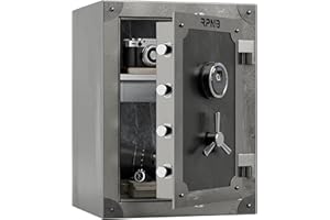 RPNB Biometric Safe, Retro Style Fingerprint Safe Box with Touch Screen, Interior Jewelry Drawer, Deluxe Large Home Safe Perfect for Home Office Hotel, 74 L