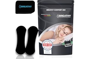 Breathy Nasenpflaster gegen Schnarchen neuer Shape inkl. Reisebox 120 (anti schnarch Nasenpflaster besser Atmen) Schnarchstopper nose Strips Nasenstrips (120xSchwarze)