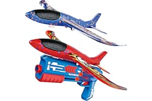 Shengruili Aereo Polistirolo con Pistola Catapulta,Aerei Alianti,Aereo in Schiuma Lancio Manuale,Aliante Aeroplano Schiuma per Bambini,Giochi All'aperto Aereo Giocattolo,Giocattolo Aerei Alianti