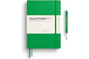 LEUCHTTURM1917 372193 Taccuini Medium A5, Copertina rigida, 251 pagine numerate, Spring Leaf, Puntini