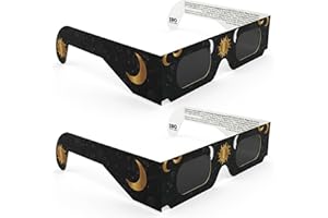 VOLTNGO Gafas para Eclipse Solar Pack de 2 – Gafas Certificadas ISO 12312-2 y CE para Ver el Sol de Forma Segura – Eclipse Total del 12 de Agosto de 2026 (Total en Portugal, Parcial en Reino Unido, Fr