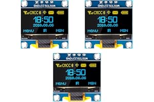 QIQIAZI 0,96 Zoll OLED Display I2C Modul,3PCS I2C Display Modul 128 x 64 Pixel I2C Bildschirm Anzeigemodul kompatibel mit Arduino und Raspberry Pi(Gelb/Blau)