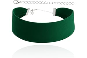 STACKABLE CREATIONS Wide Thick Black Velvet Choker Necklace for Women, Girls, Kids | Plain Gothic Collar Jewelry | Valentines Day, Halloween Maleficent Simple Ribbon Victorian Cameo Choker