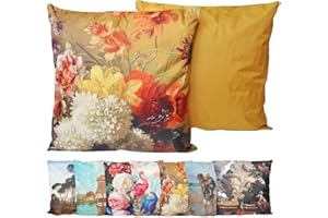 ‎JACK JACK Outdoor Lounge Kissen 45x45cm Motiv Dekokissen inkl. Füllung Wasserfest Sitzkissen Garten Stuhl, Farbe:Wildblumen