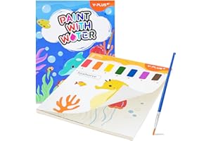 Y-Plus YPLUS Paint with Water Books for Toddlers, Watercolor Painting Paper for Kids Ages 1-3, 2-4, Art Craft Gift for Drawing with Brush - Sea