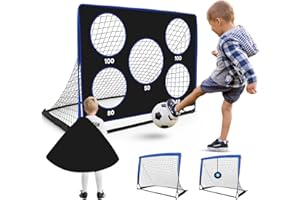 Bnlei 3 in 1 Porta calcio bambini con 3 modalità, per interni ed esterni, mini porte da calcio e porta da calcio pieghevole