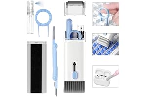 WILBEVA Rivoluzionario Kit di Pulizia 7 in 1 per Airpods 1/2/3/Pro Cuffie, Auricolari e Custodia e Tastiera, Strumenti di Pulizia per Phone, Auricolari Bluetooth, Laptop e Fotocamera-Cleaner for Airpods