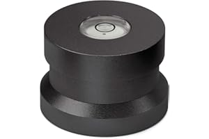 Dynavox Single Puck ASP3, adapter z aluminium do pojedynczych płyt dźwiękowych 45, zintegrowana ważka do regulacji gramofonu, czarna