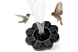 OMWay Solar-Wasserbrunnen, OMWay Solar-Brunnen für Vogelbad, solarbetriebenes Garten-Wasserspiel, schwimmender Solar-Springbrunnen für Teich, Pool im Freien.