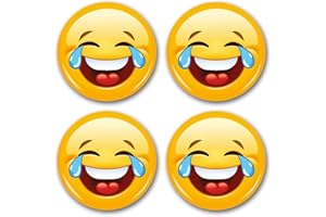 easydruck24de Lot de 4 autocollants Smiley Tears I kfz_306 I ronds Ø 5 cm I Emoticon Stickers riant pour smartphone, tablette, ordinateur portable, scooter, porte, voiture et plus encore I Résistant