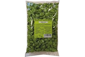 WHITE LABEL EUKA MENTHOL Eukalyptus Bonbons hell, ca. 150 Eukalyptus Drops, 1er Pack (1 x 1000 g)