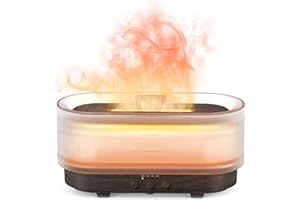 SEJOY Dyfuzor zapachowy, ulepszony 6-kolorowy dyfuzor olejków eterycznych, efekt płomienia, nawilżacz powietrza, nawilżacz powietrza, do domu, biura, do pomieszczeń lub jogi – bezwodny, automatyczne