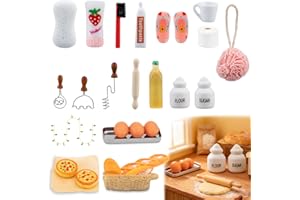 ISISYU Wichtel Zubehör, 27 Stück Miniatur Wichteltür Zubehör Set mit Wichtel Lichterkette, Badeset, Backset, Wichtel Zubehör Weihnachten Komplettset für Wichteltür Deko, Puppenhaus Zubehör