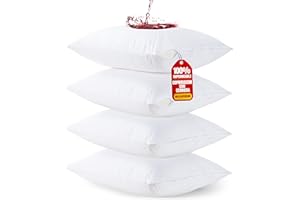 Utopia Bedding Copricuscini Letto Impermeabili 50 x 80 cm - Confezione Da 4 - Protezioni Federa Cuscino Con Cerniera - Copricuscini Anti-insetti Del Letto