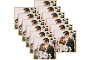 Giftgarden Juego de 12 Marco 30x30, Marcos para Cuadros de PVC Color Madera Ideal para Fotos, Pósters y Certificados, para Colgar en la Pared o Colocar Sobre una Mesa