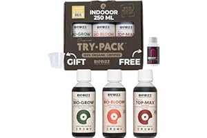 GROWMANIA.ES Growmania Trypack Indoor Biobizz + Boost Up Nutrients Probe + Verre doseur | Bio Grow, Bio Bloom et Top Max Engrais pour plantes et cultures | Stimulation de la croissance