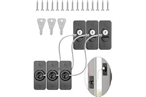 Bohoray 3 Pezzi Blocca Finestre Per Bambini,Sicurezza Finestre,Blocca Finestra,Lucchetto Armadio,Lucchetto Frigorifero,Limitatore Apertura Finestra Per Evitare Che I Bambini Cadano Con Finestra（nero）