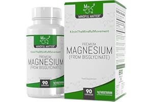 MINDFUL MATTER MM Magnesio Bisglicinato | 90 Magnesio Glicinato Capsule - 250mg Magnesium Glycinate per Dose | Non-OGM, Senza Glutine e Allergeni | Prodotto nel Regno Unito