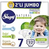 Sleepy Natural 2'li Jumbo Bebek Bezi 7 Numara Xxl 32 Adet