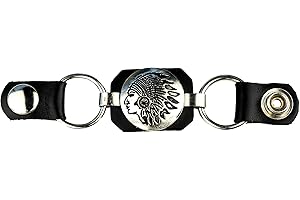 IGUANA CUSTOM CLOTHES Iguana Custom - Estensore per gilet in pelle per motociclisti con decorazione in metallo e chiusure a pressione personalizzate Chopper Bobber (indiano nordamericano)