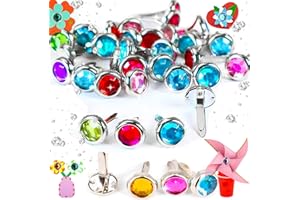 BLESS Benaton 100 Stück Mini Brads Papierverschluss, DIY Mehrfarbiges Metall Musterklammern, Metall Brads Papierverschlüsse Musterbeutelklammern, Mini Brads Brad's Runde, für Scrapbooking Papier, Basteln