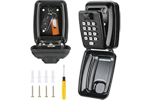 ‎MUCOOS MUCOOS Schlüsseltresor mit Zahlencode, Schlüsseltresor Außen Wasserdicht Schlüsselbox, Schlüsselkasten mit Zahlencode 12 Stellig, Schlüsselkasten Modern für Haus, Büro, Garage, Schule, Mieter