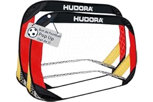 HUDORA Pop Up But de Foot Set de 2 I Buts de Foot Pliables pour Enfants & Adultes I But de Foot Jardin Set avec Sac de Transport & Piquets I Buts de Foot pour Jardin / Parc & Plage