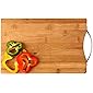 HOKIPO® Bamboo Wooden Cutting Board with Handle - Medium - 29 x 19 x 1.8 cms