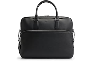 BOSS Hommes New Crosstown S. Doc Porte-documents en cuir grainé avec logo en relief