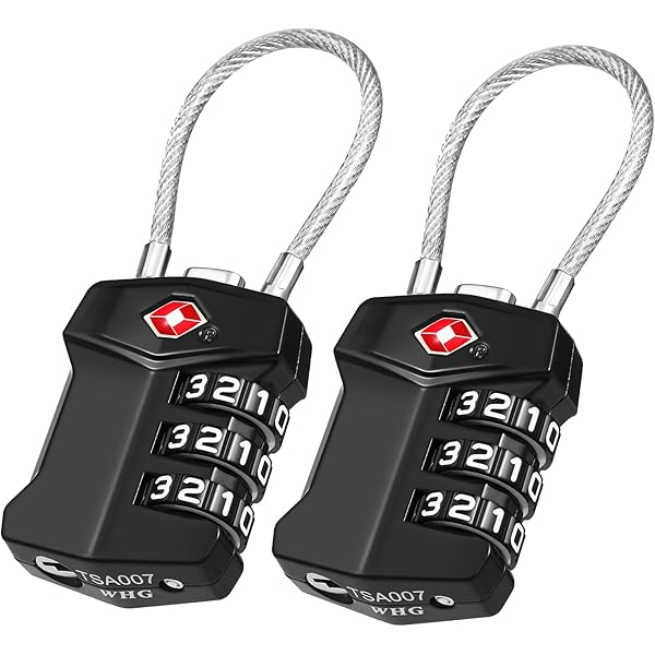 Wenger 604563 Number Combination Lock TSA Black, Black, 6.5 cm, Combination Lock