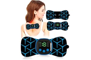 LOFFU TENS Machine for Pain Relief, Cordless Portable Cervical Pad, Nerve Muscle Stimulator, Rechargeable Pain Management Device with 8 Modes & 19 Intensity