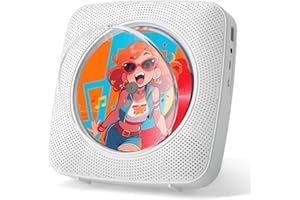 Gueray Tragbarer CD Player Tragbar : Radio CD Players Kinder CD-Player Discman mit 1800mAh Akku Lautsprecher abnehmbaren Staubschutzabdeckung Fernbedienung UKW-Radio USB AUX Funktion Weiß