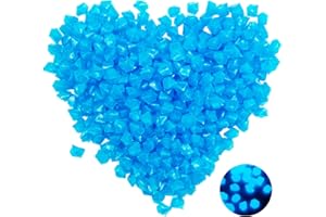 TULEBOLIAN 450 pièces Pierre Lumineuse, Caillou Galets Phosphorescent Pierres Décoratives de Pot de Fleur 9-13MM Jardin Decoration pour Le Routes, l'allée, la Cour, l'aquarium, Bleu