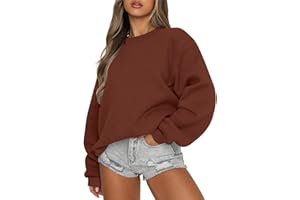 wuitopue Sweatshirt Damen Langarm Rundhals Pullover ÜBergrößen Elegant Blusentops Casual Locker Pullover Langarm Pullis Langarmshirt Sportshirt Sweatshirt Winter Pullover Einfarbige