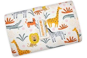 manowie® Portable Baby Changing Mat – Foldable Waterproof Travel Mat for Newborns | Compact Changing Bag | Pram & Nappy Bag | Safari Animals